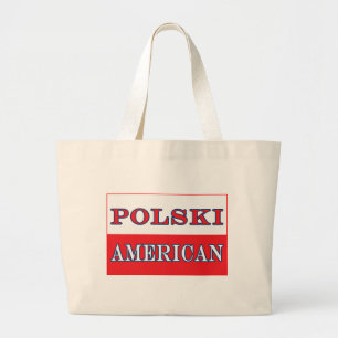 Polski American Flag Large Tote Bag