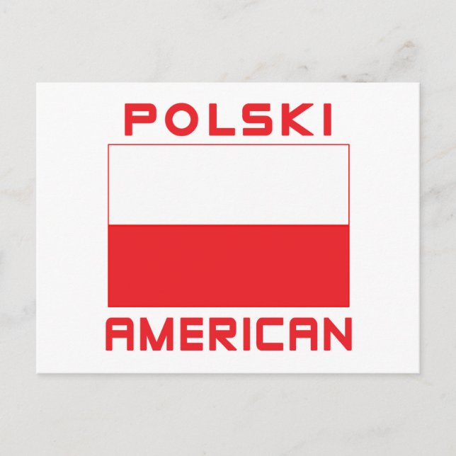 Polski American Flag Postcard (Front)
