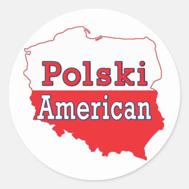 Polski American Map Classic Round Sticker (Front)