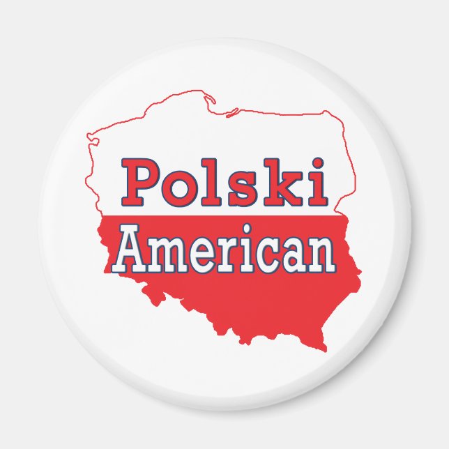 Polski American Map Magnet (Front)