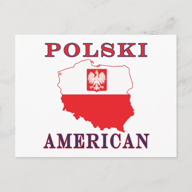Polski American Map Postcard (Front)