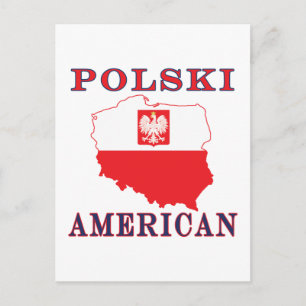 Polski American Map Postcard