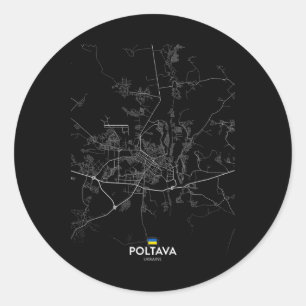 Poltava Ukraine City Map Travel Souvenir Hometown Classic Round Sticker