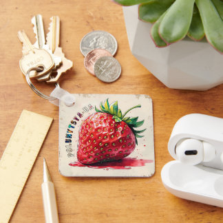 Polunytsya · ua – Watercolor Strawberry Keychain