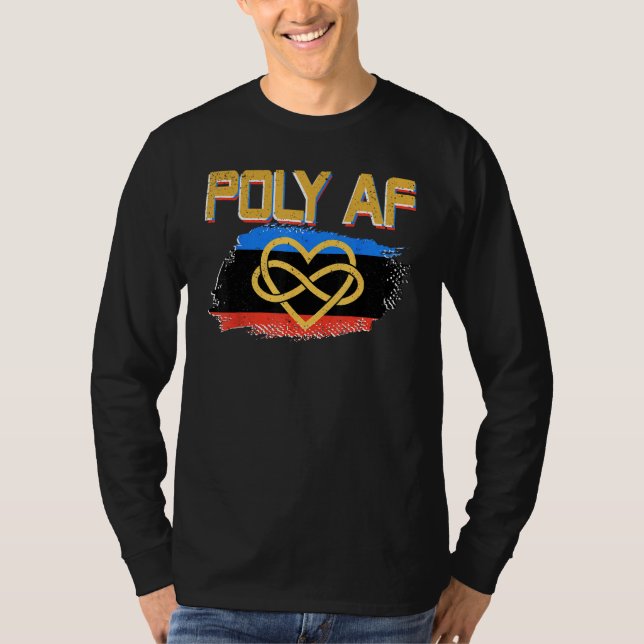 Poly Af Polyamorous Flag Polyamory Pride T-Shirt (Front)