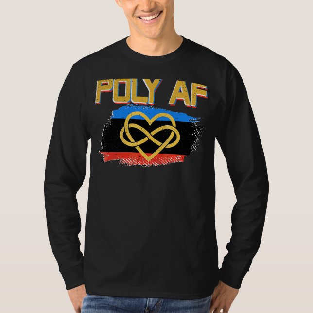 Poly Af Polyamorous Flag Polyamory Pride T-Shirt (Front)