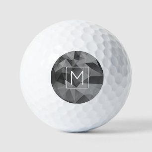 Poly Geometric Grey Monogram INITIAL Sports Cool Golf Balls