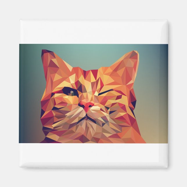 Poly Low Animal Vector Art Polygon Illustration Magnet (Front)