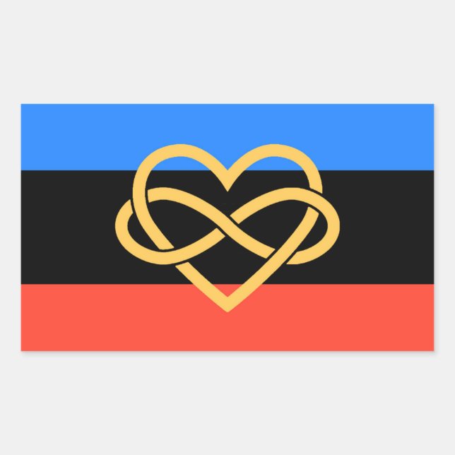 Poly Pride Flag Decal Rectangular Sticker (Front)