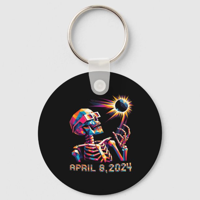 Poly Total Eclipse April 8th 2024 Skeleton  Key Ring (Front)