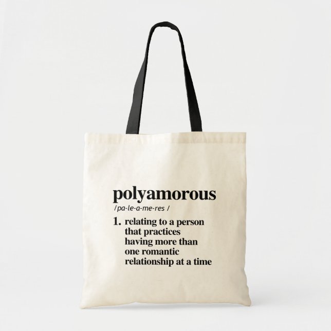 Polyamorous Definition - Defined LGBTQ Terms - Tote Bag (Front)