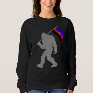 Polyamorous Pride Flag Monster On Polyamorous Sweatshirt