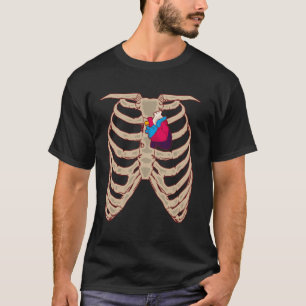 Polyamorous Pride Flag Rib Cage Polyamory Polyamor T-Shirt