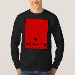 Polyamory Couple Crow Bird Black Red Designer T-Shirt