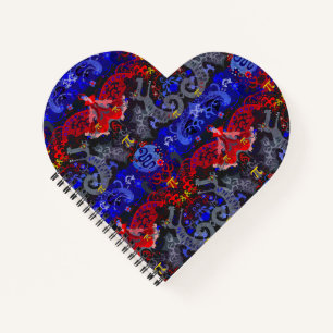 Polyamory Dragon Damask in Poly Pride Flag Colors Notebook