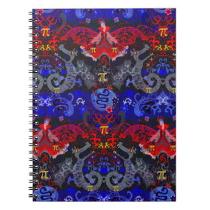 Polyamory Dragon Damask in Poly Pride Flag Colours Notebook