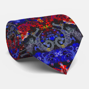 Polyamory Dragon Damask in Poly Pride Flag Colours Tie