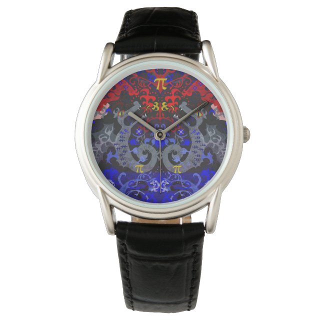 Polyamory Dragon Damask in Poly Pride Flag Colours Watch (Front)