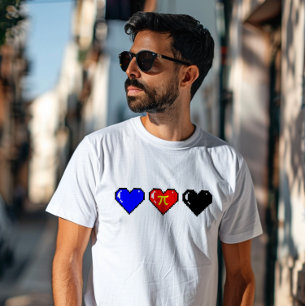 Polyamory Flag Pixel Heart T-Shirt
