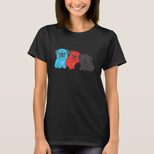 Polyamory Flag Pride Lgbtq Dogs Polyamory Pug T-Shirt (Front)