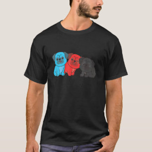 Polyamory Flag Pride Lgbtq Dogs Polyamory Pug T-Shirt