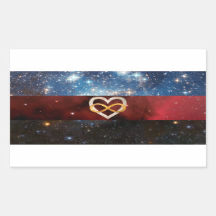 Polyamory infinity heart nebula flag stickers