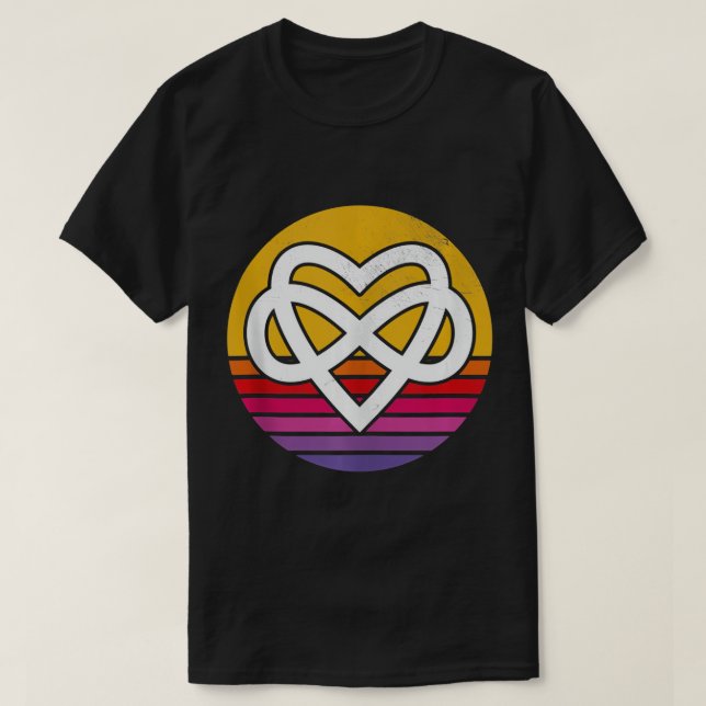 Polyamory Infinity Heart Symbol - Vintage Retro Po T-Shirt (Design Front)