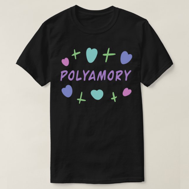 Polyamory lettering Polyamorous relationships Poly T-Shirt (Design Front)