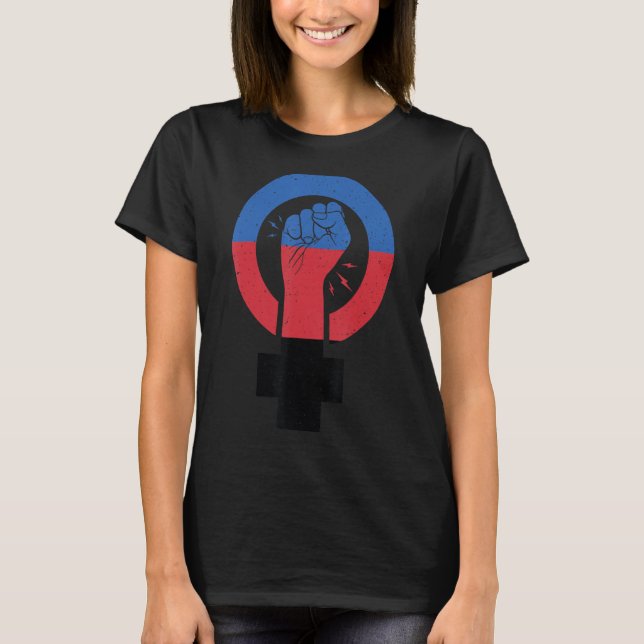 Polyamory Pride Flag Feminist Polyamorous T-Shirt (Front)