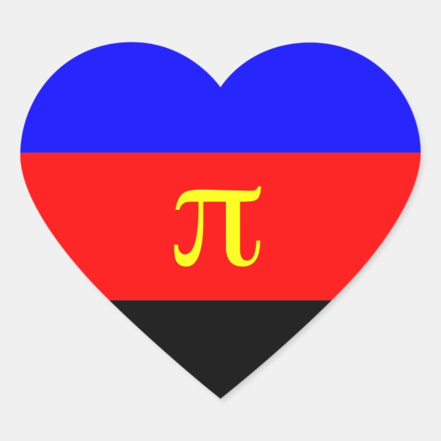 Polyamory Pride Flag Heart Sticker (Front)