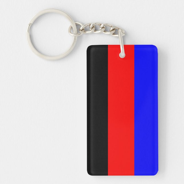 Polyamory Pride Flag Stripes Key Ring (Front)