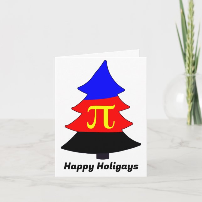 Polyamory Pride Holigay Tree Holiday Card (Front)