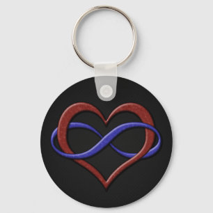 Polyamory Pride Infinity Heart Key Ring