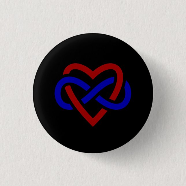 Polyamory Stolz Infinity Heart 3 Cm Round Badge (Front)