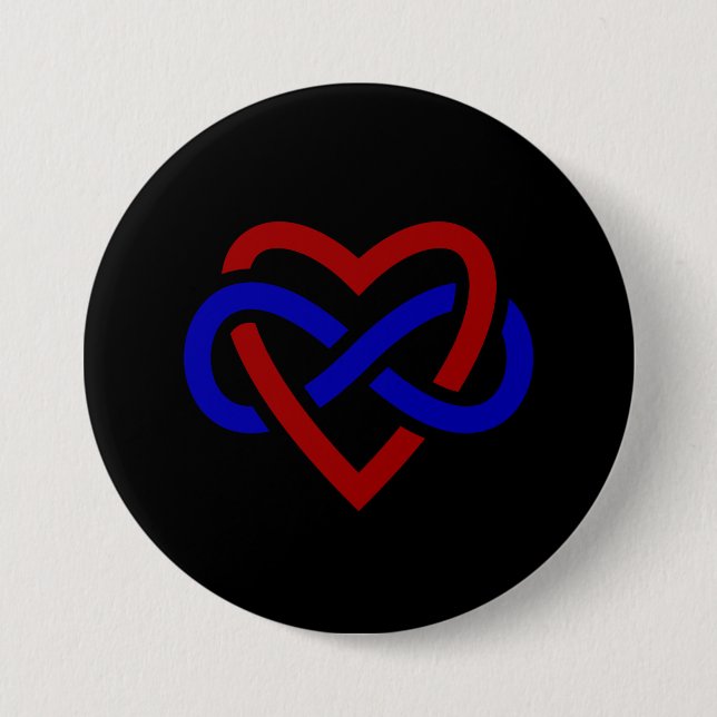 Polyamory Stolz Infinity Heart 7.5 Cm Round Badge (Front)