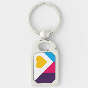 Polyamory Tricolor Key Ring