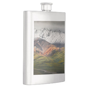 Polychrome mountain, Denali NP, Alaska Hip Flask