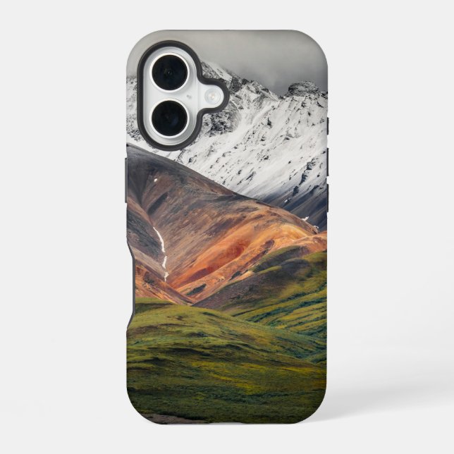 Polychrome mountain, Denali NP, Alaska iPhone 16 Case (Back)