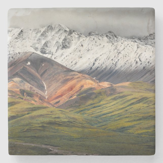 Polychrome mountain, Denali NP, Alaska Stone Coaster (Front)