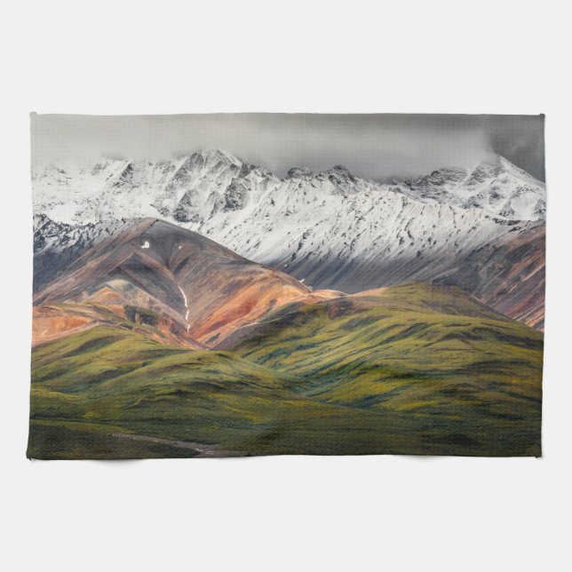 Polychrome mountain, Denali NP, Alaska Tea Towel (Horizontal)
