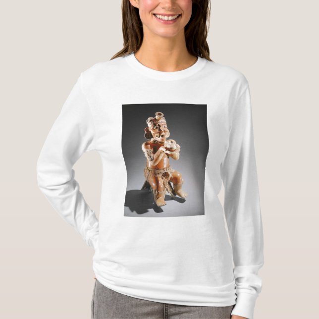 Polychrome two-part effigy vessel, perhaps T-Shirt (Front)