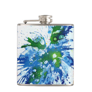 Polychromoptic #14 by Michael Moffa Hip Flask