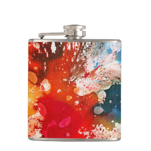 Polychromoptic #16 by Michael Moffa Hip Flask
