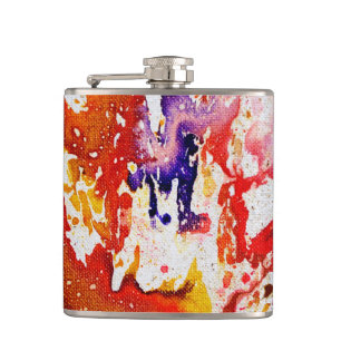Polychromoptic #1A by Michael Moffa Hip Flask
