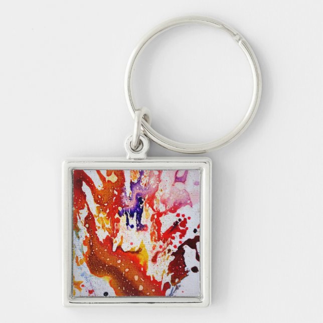 Polychromoptic #1A by Michael Moffa Key Ring (Front)