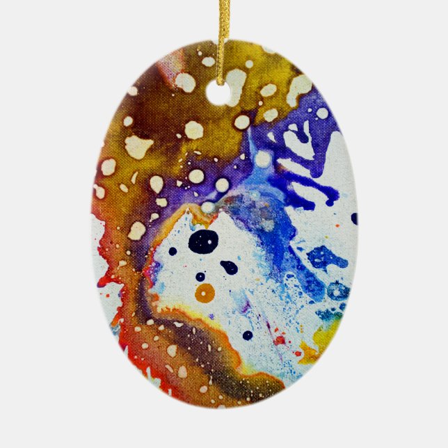 Polychromoptic #1B by Michael Moffa Ceramic Tree Decoration (Front)