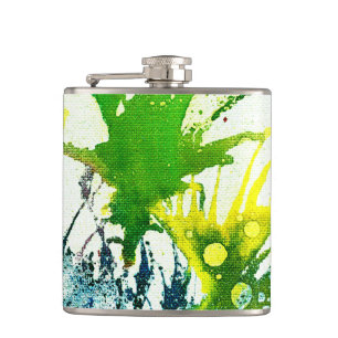 Polychromoptic #2B by Michael Moffa Hip Flask