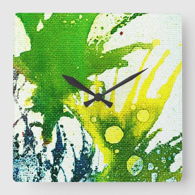 Polychromoptic #2B by Michael Moffa Square Wall Clock (Front)