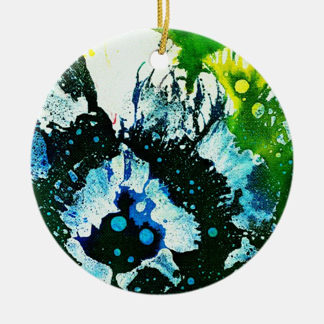 Polychromoptic #2C by Michael Moffa Ceramic Tree Decoration (Front)