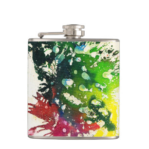 Polychromoptic #4 by Michael Moffa Hip Flask